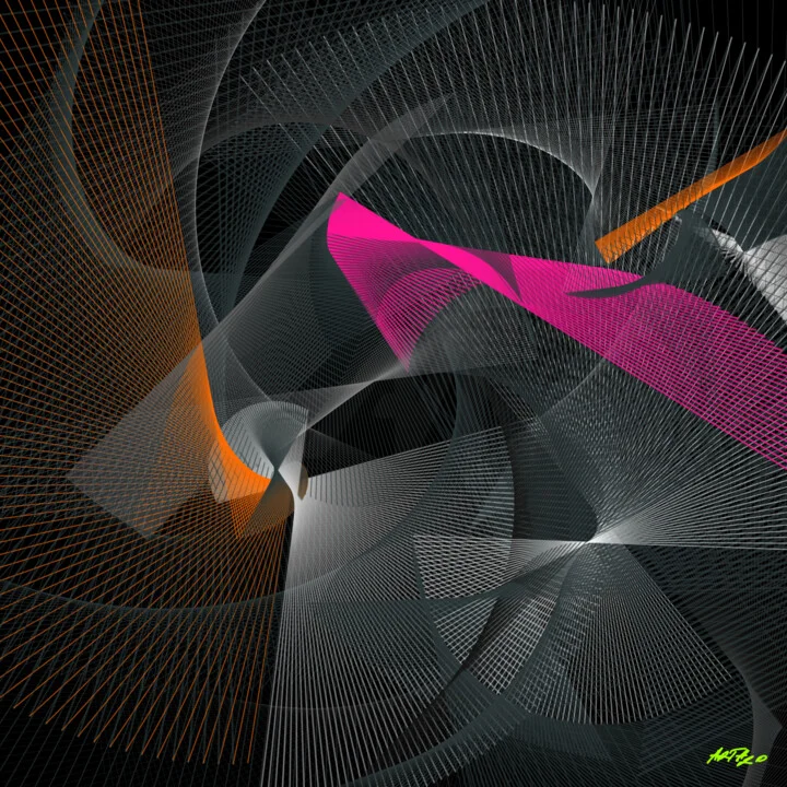 Click to view in high resolution Magenta and Burnt Orange Line Art