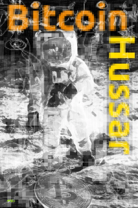 Click to view in high resolution Monochrome Astronaut with Orange Accents