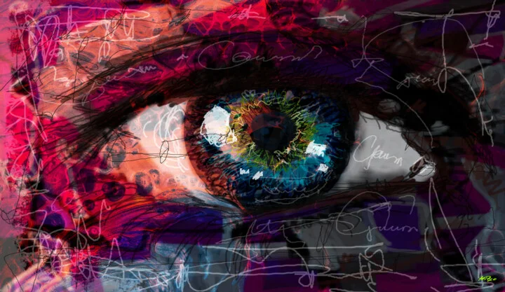 Click to view in high resolution Emerald and Sapphire Eye Digital Artwork