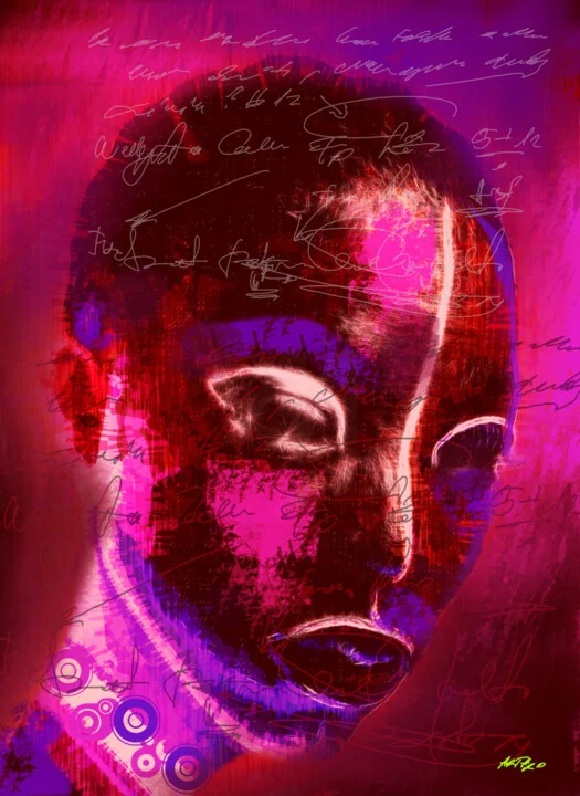 Click to view in high resolution Crimson Woman Portrait Digital Art