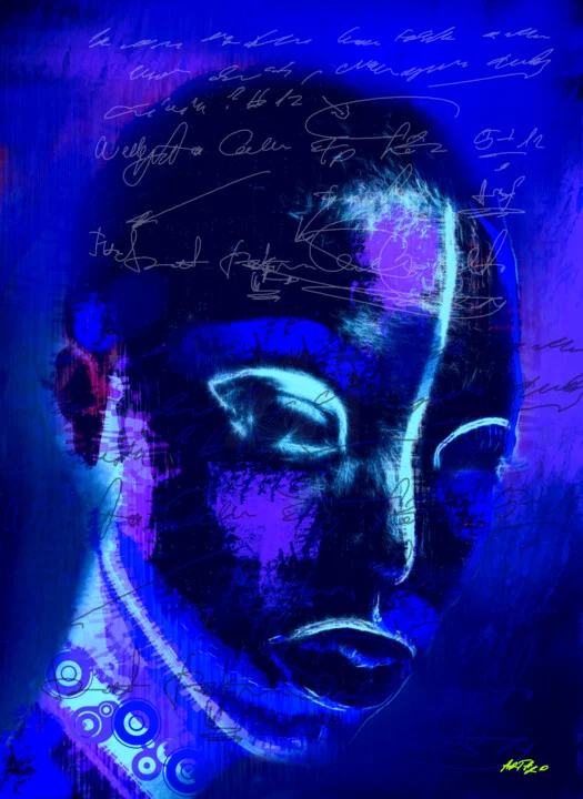 Click to view in high resolution Cobalt and Ultramarine Woman Digital Art