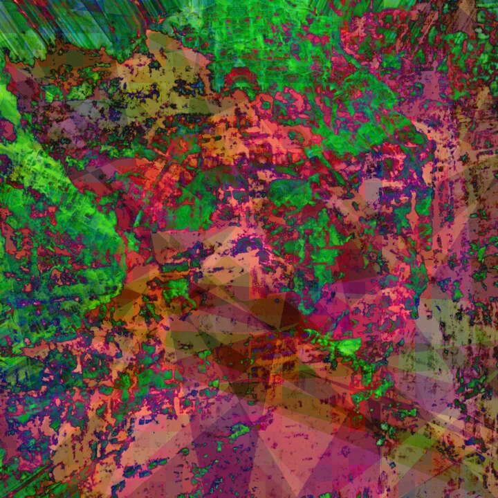 Click to view in high resolution Lively Green and Magenta Abstract Composition