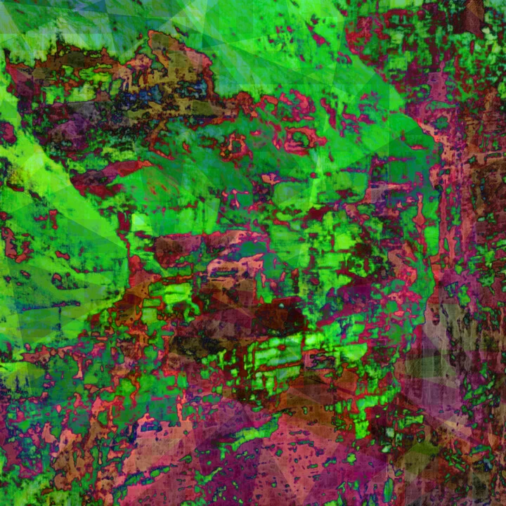 Click to view in high resolution Emerald and Magenta Abstract Digital Canvas