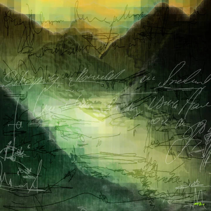 Click to view in high resolution Earthy Green Hills in Digital Art