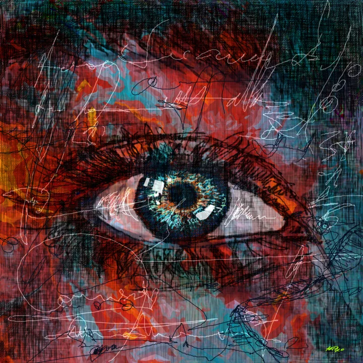 Click to view in high resolution Mesmerizing Blue Eye Digital Print
