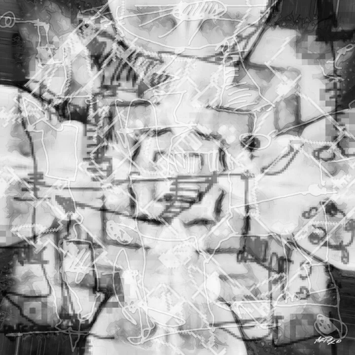 Click to view in high resolution Swirling Black and White Digital Composition