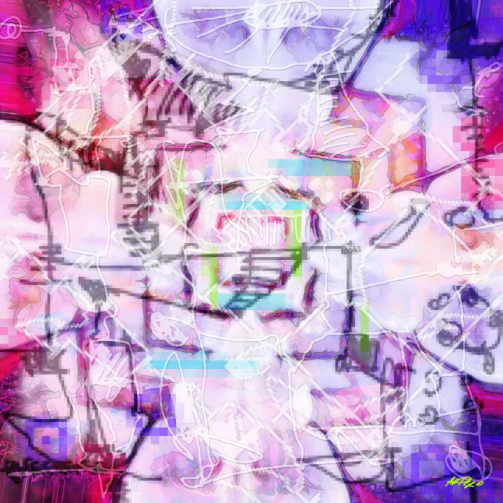 Click to view in high resolution Violet and Pink Abstract Sphere