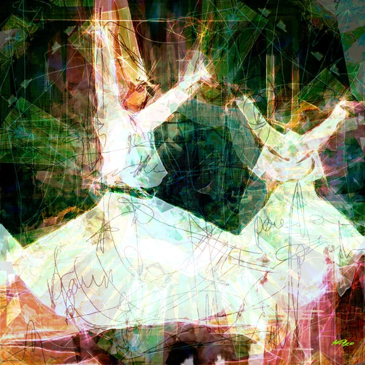 Click to view in high resolution Colorful Dancers in Motion - Digital Art