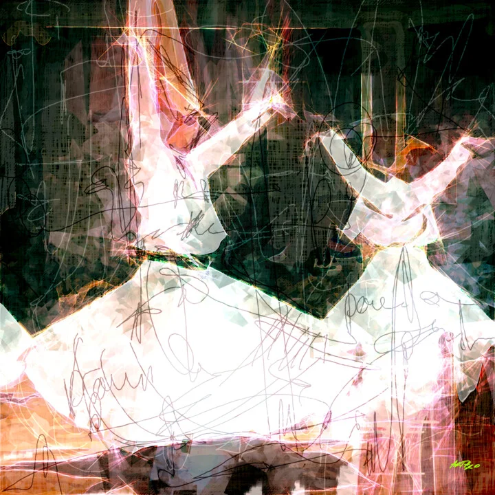 Click to view in high resolution Ethereal White Dancers - Digital Portrait