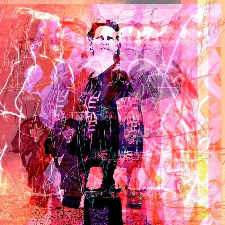 Click to view in high resolution Dynamic Pink and Red Portrait