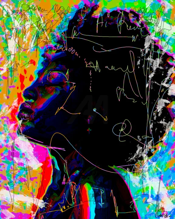 Click to view in high resolution Vibrant Woman in Electric Colors