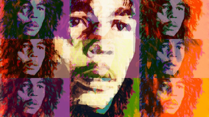 Click to view in high resolution Bob Marley in Bold Red and Black