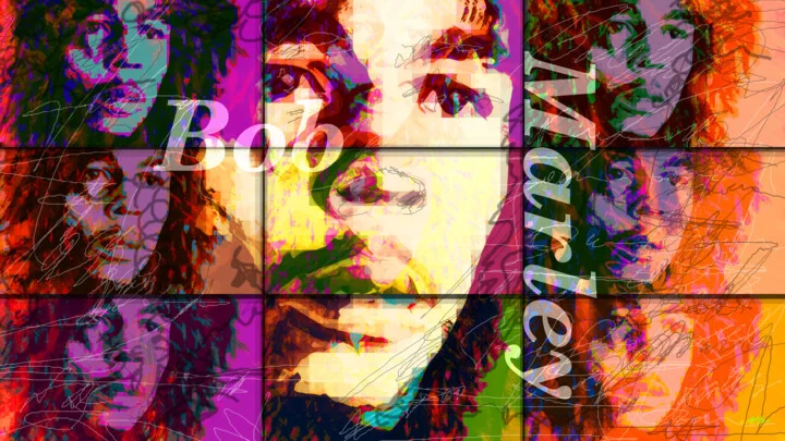 Click to view in high resolution Crimson and Black Bob Marley Digital Art