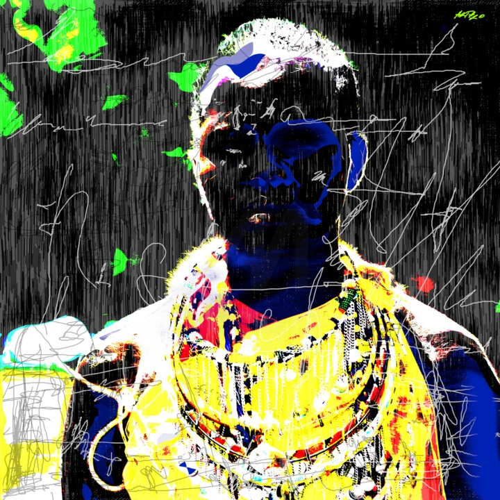 Click to view in high resolution Bold Maasai Woman Digital Artwork