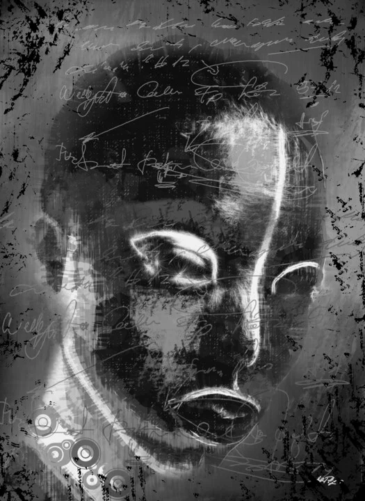 Click to view in high resolution Monochrome Woman's Face Digital Art