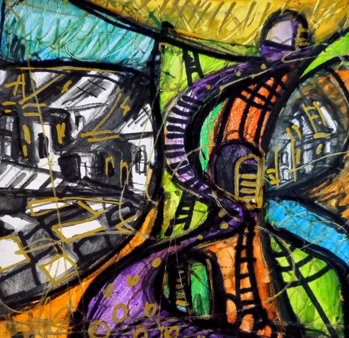 Click to view in high resolution Vivid Purple Path on Paper