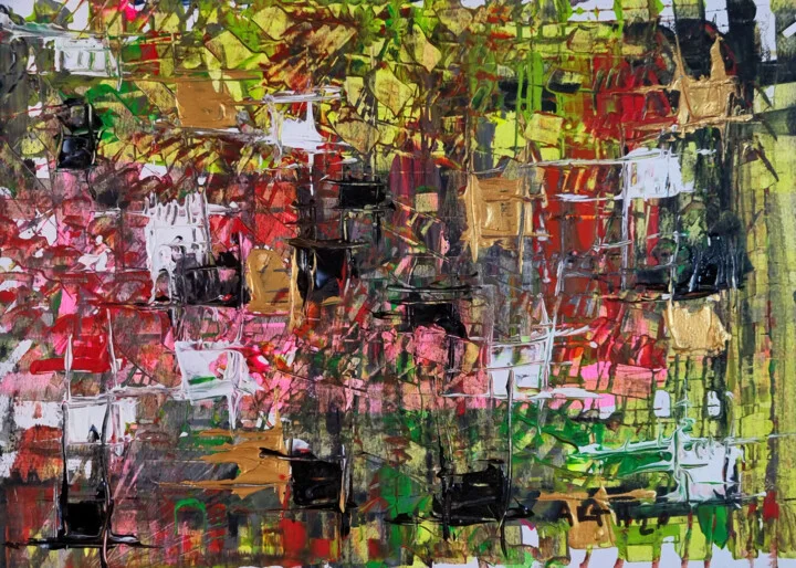 Click to view in high resolution Crimson and Emerald Chaos on Paper