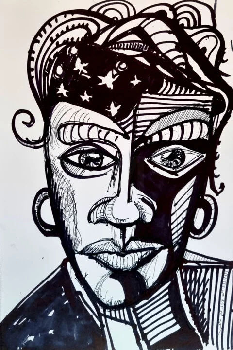 Click to view in high resolution Dynamic Black Portrait of a Man