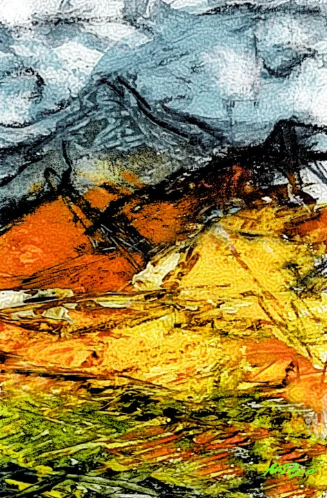 Click to view in high resolution Mayo Yellow Sunset Digital Artwork