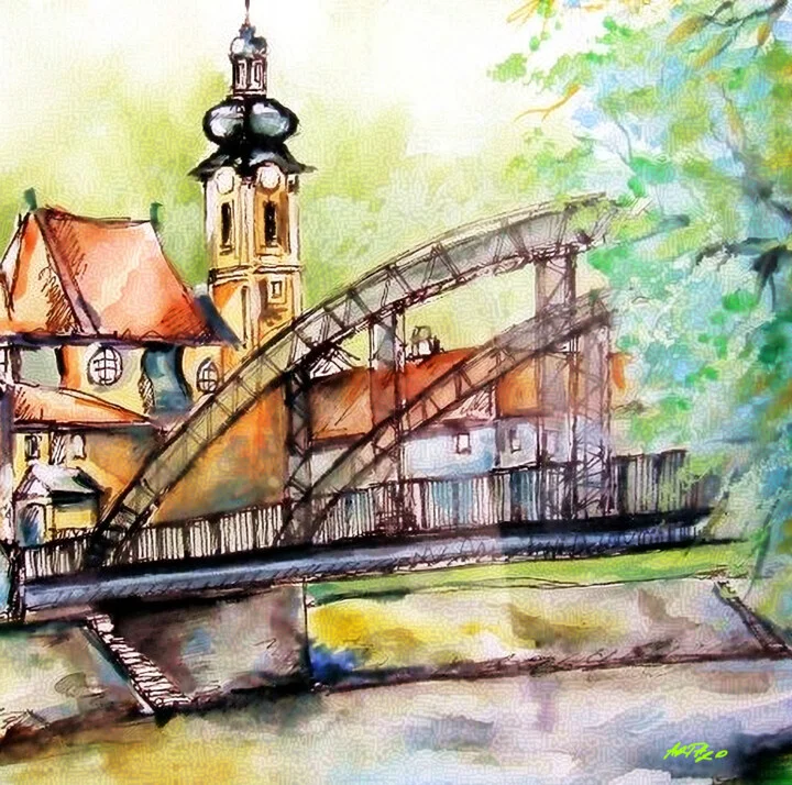 Click to view in high resolution Ochre Green Karmelita Temple Print