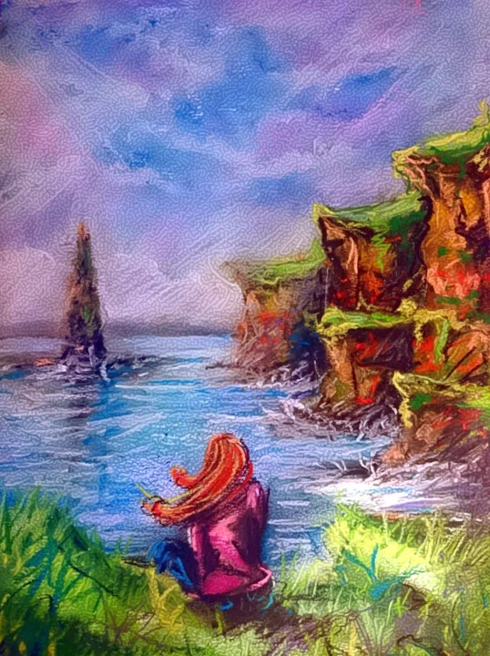 Click to view in high resolution Cerulean Blue Cliffs of Moher View