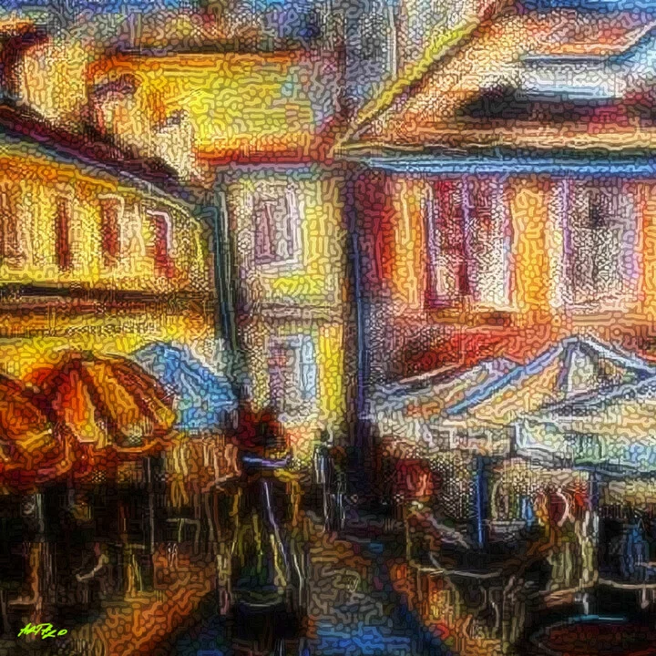 Click to view in high resolution Golden Ochre European Street Scene