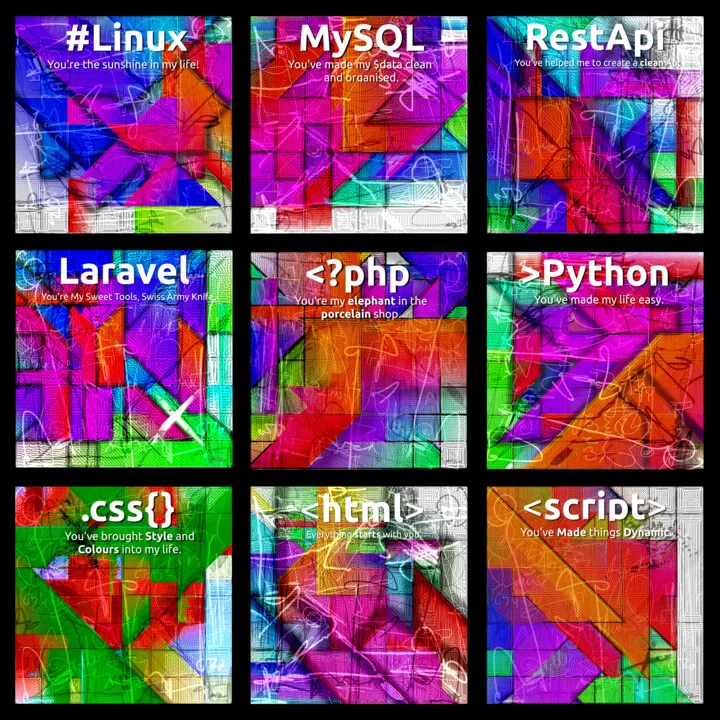 Click to view in high resolution Magenta and Cyan Abstract Tech Grid