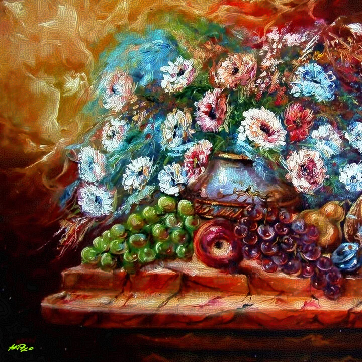 Click to view in high resolution Ochre and Crimson Digital Still Life