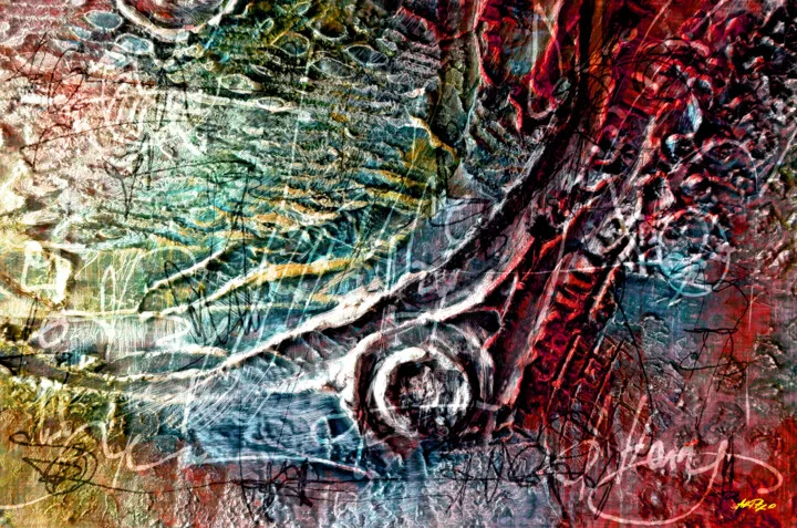 Click to view in high resolution Crimson and Teal Dharma Digital Creation