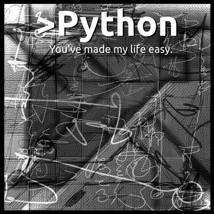 Click to view in high resolution Dynamic Black and White Python Design