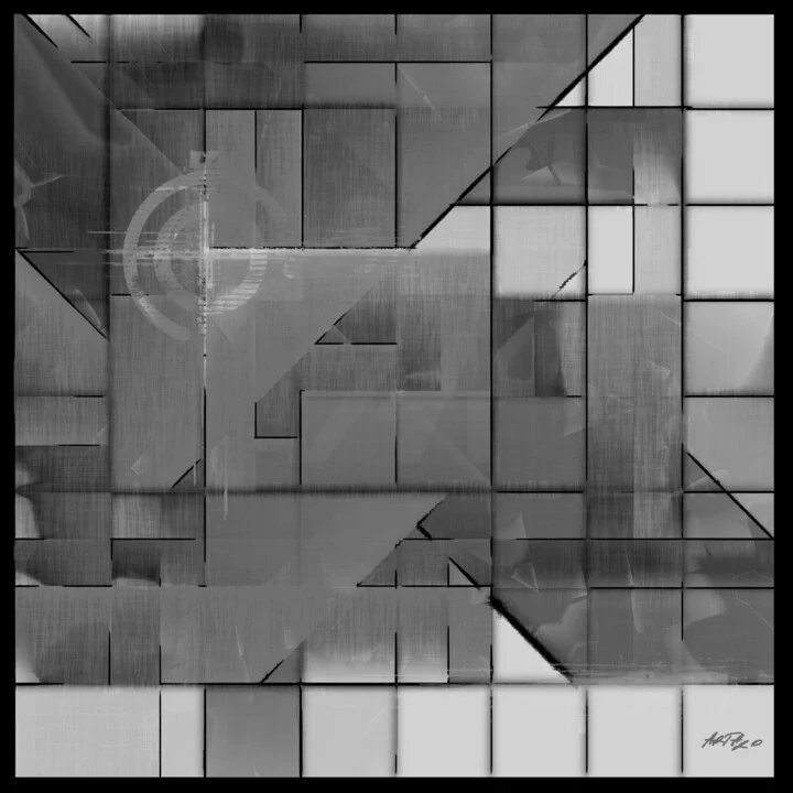 Click to view in high resolution Monochrome Grid Digital Artwork