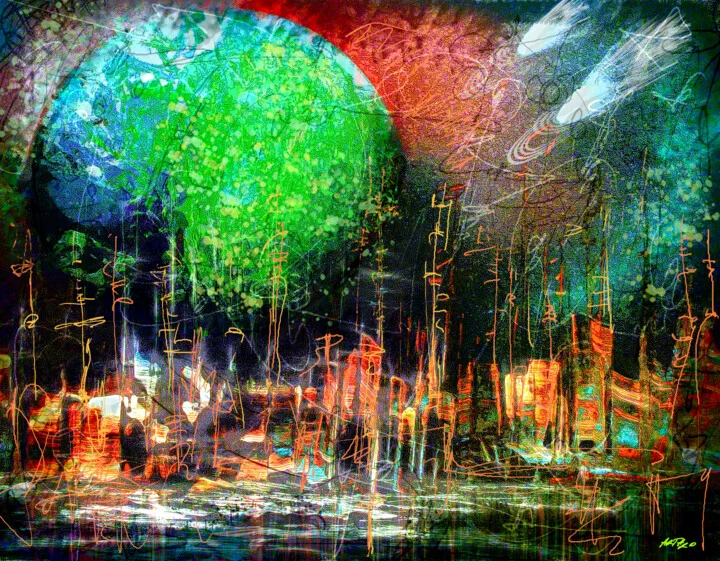 Click to view in high resolution Colorful Alien World in Deep Blues