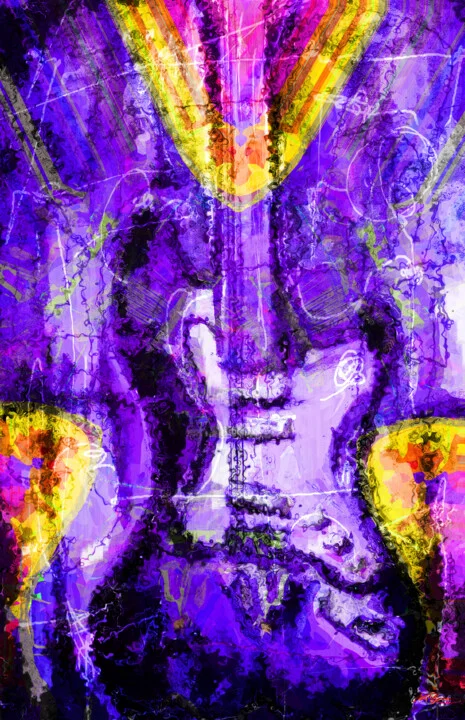 Click to view in high resolution Royal Purple Guitar Digital Art