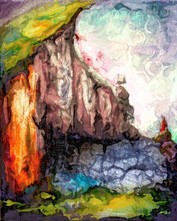 Click to view in high resolution Burnt Orange Cliffside Digital Piece