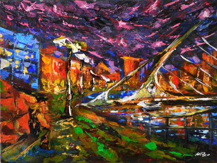 Click to view in high resolution Violet and Orange Dublin Street Scene