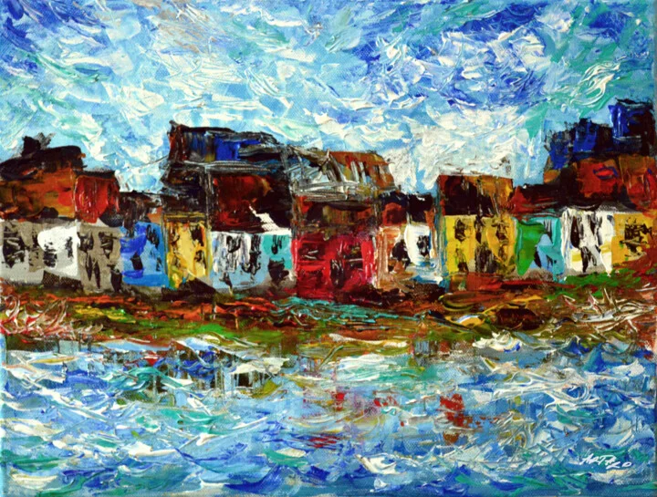 Click to view in high resolution Bright Red House by the Sea