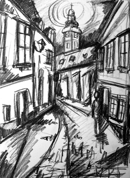 Click to view in high resolution Gyor Old Town in Charcoal