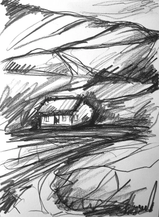Click to view in high resolution Charcoal Sketch of a Mayo House