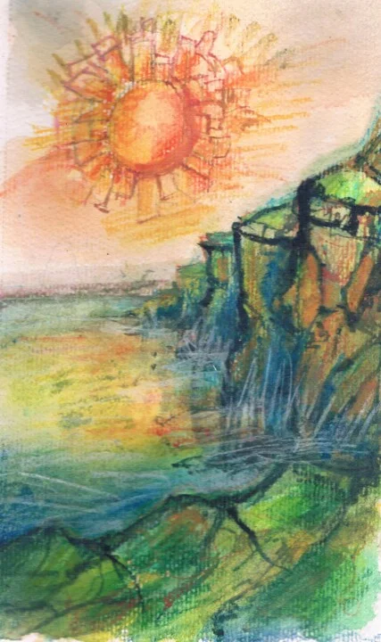 Click to view in high resolution Warm Orange Landscape Watercolor