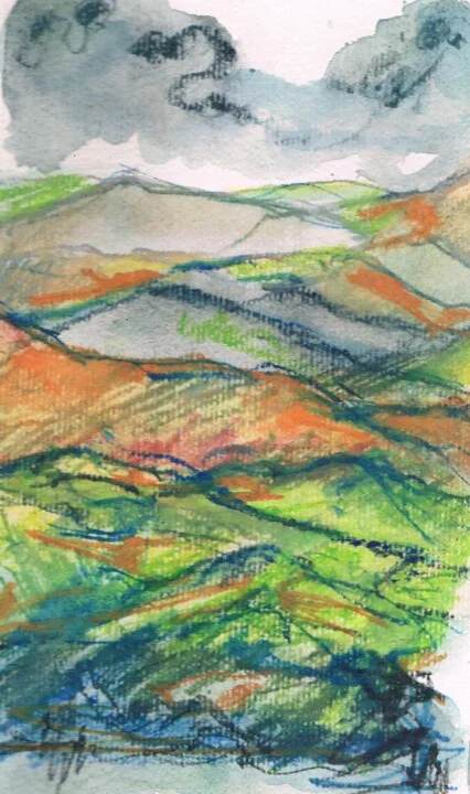 Click to view in high resolution Lush Green and Burnt Orange Landscape