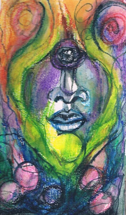 Click to view in high resolution Lively Green Portrait Watercolor