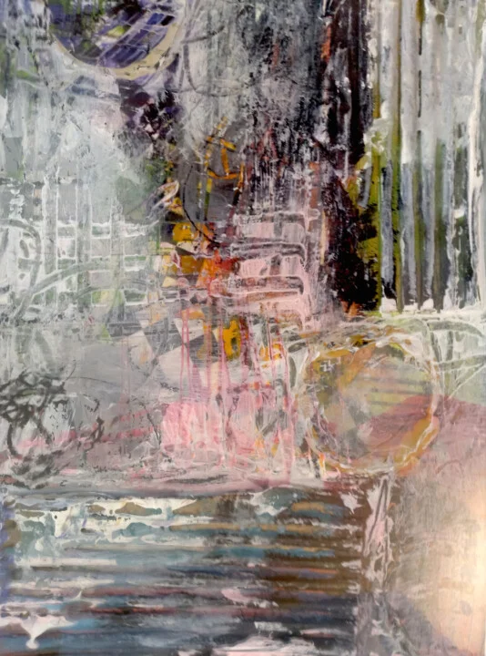 Click to view in high resolution Soft Lavender and Green Acrylic Dreamscape