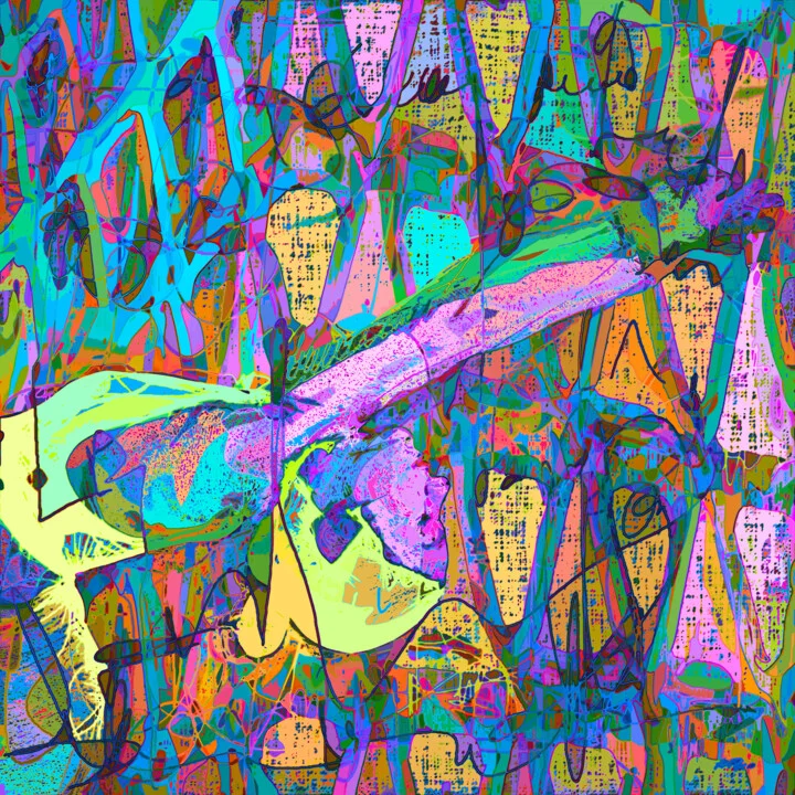 Click to view in high resolution Turquoise and Magenta Art for Meditation