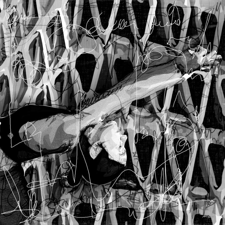 Click to view in high resolution Monochrome Meditation Digital Artwork