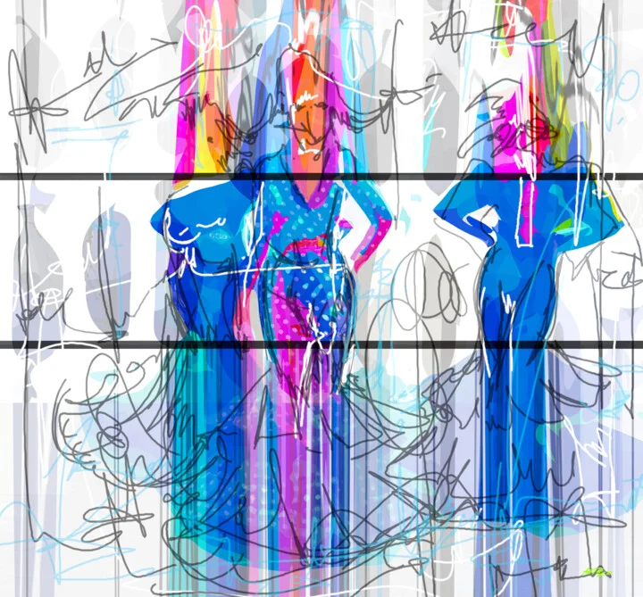 Click to view in high resolution Passionate Blue Flamenco Dancers Digital Art