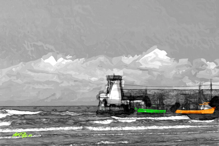 Click to view in high resolution Dramatic Balbrigan Harbour in Black and White