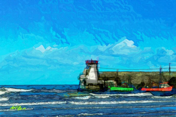 Click to view in high resolution Vibrant Blues at Balbriggan Harbour