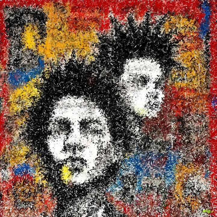 Click to view in high resolution Vibrant Red and Yellow Digital Portrait