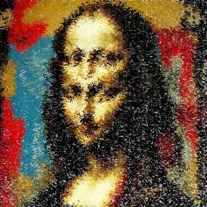 Click to view in high resolution Cerulean and Fiery Red Portrait