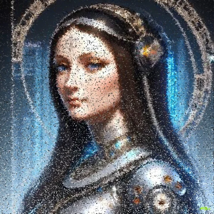 Click to view in high resolution Shimmering Blues in Digital Portrait